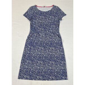 Boden Women's Phoebe Floral Blue White Jersey Dress Size 8 Regular Summer Sun